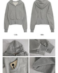 Grey Baseball Jacket + Hooded Sweatshirt 2-Piece Set