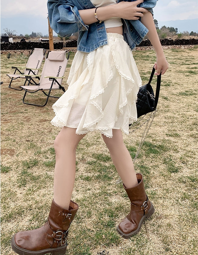 Tencel Drape Asymmetrical Skirt