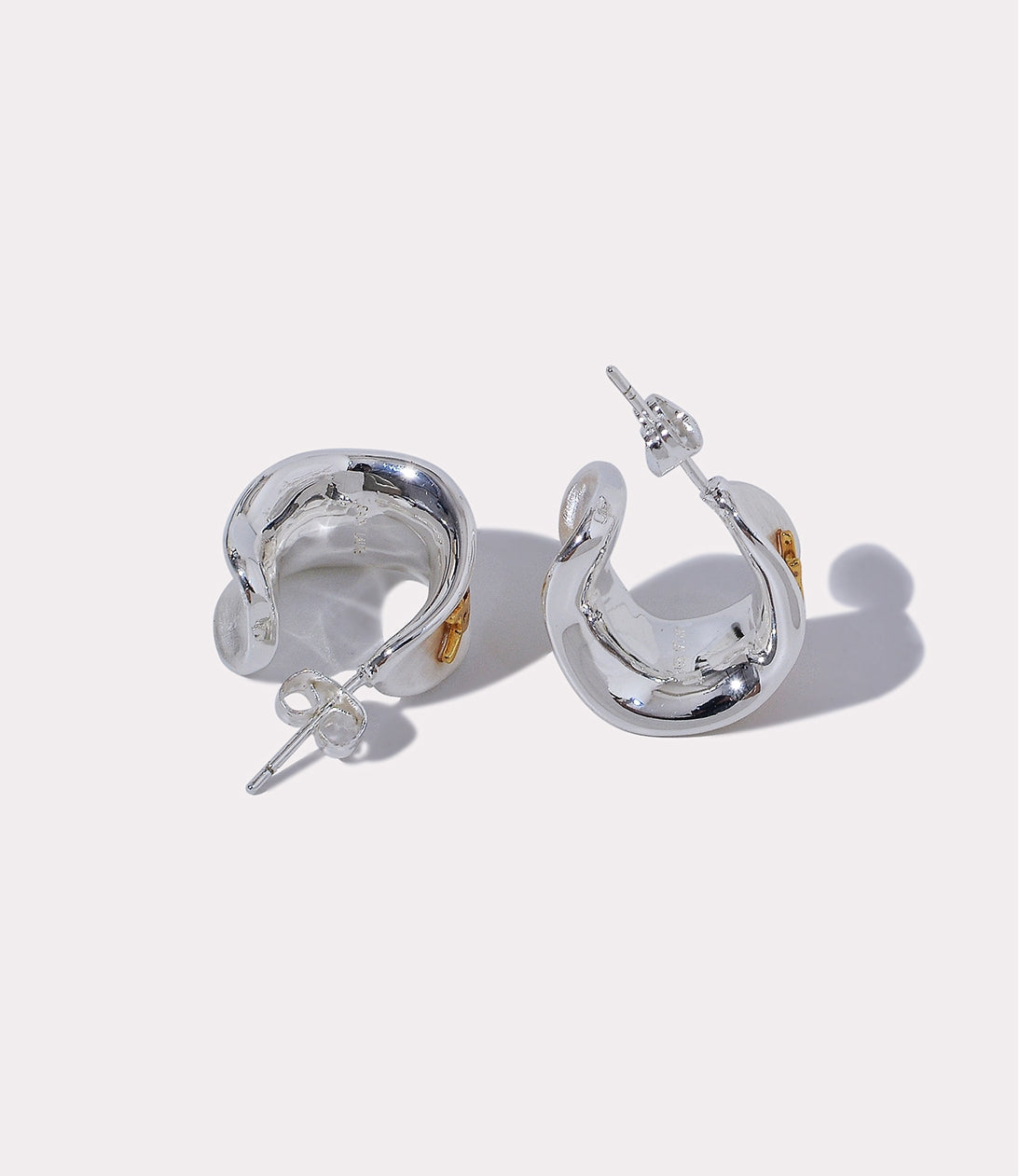 Irregular Letter 925 Silver Stud Earrings