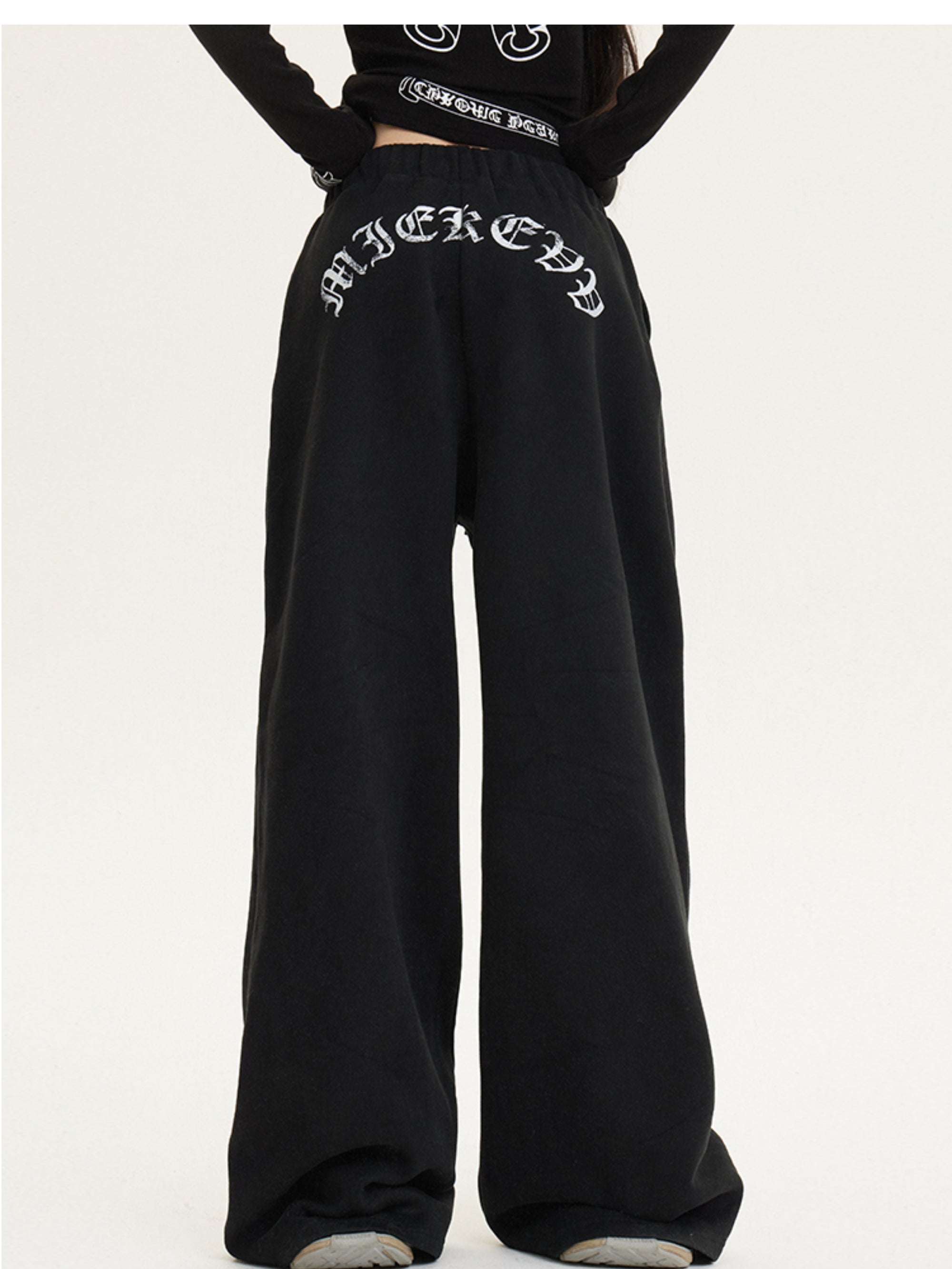 Dark Aesthetic Fleece-Lined Chrome Hearts-Inspired Set