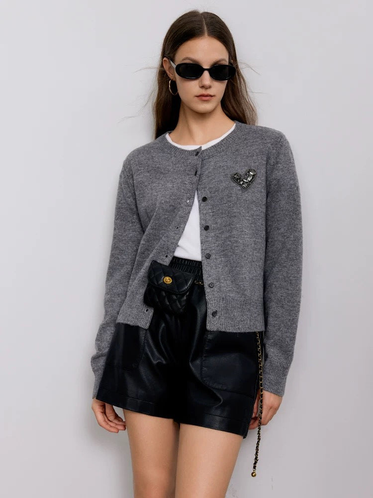 Luxurious Heart Mo&Co Classic Wool Cardigan