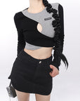 Irregular Color Contrast Ultra Thin Jacket