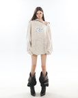 Spring/Summer New Arrival Unique Asymmetric Zipper Off-Shoulder Sweatshirt