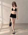 Cool Black Studded Bikini Set