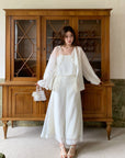 Vintage Chinese-Style Flowing Double-Layer Gauze Nine-Point Wide-Leg Culottes