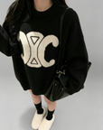 Triomphe Contrast Logo Knit Sweater with socks