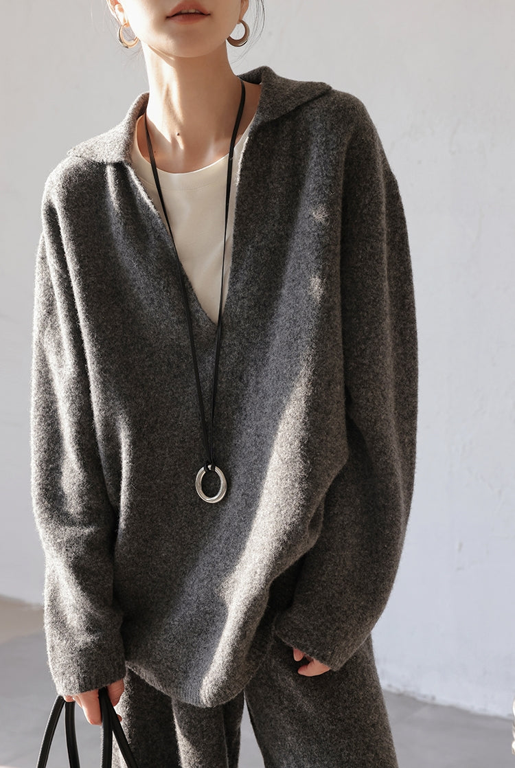 Relaxed Wool Set in Premium Grey