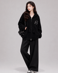 Pearl Embroidered Hooded Cardigan