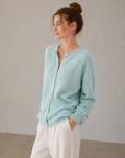 Fluffy Knit Cardigan in Soft Lake Blue