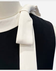 Vintage Hepburn-Style Slim Dress with Oversized Bow