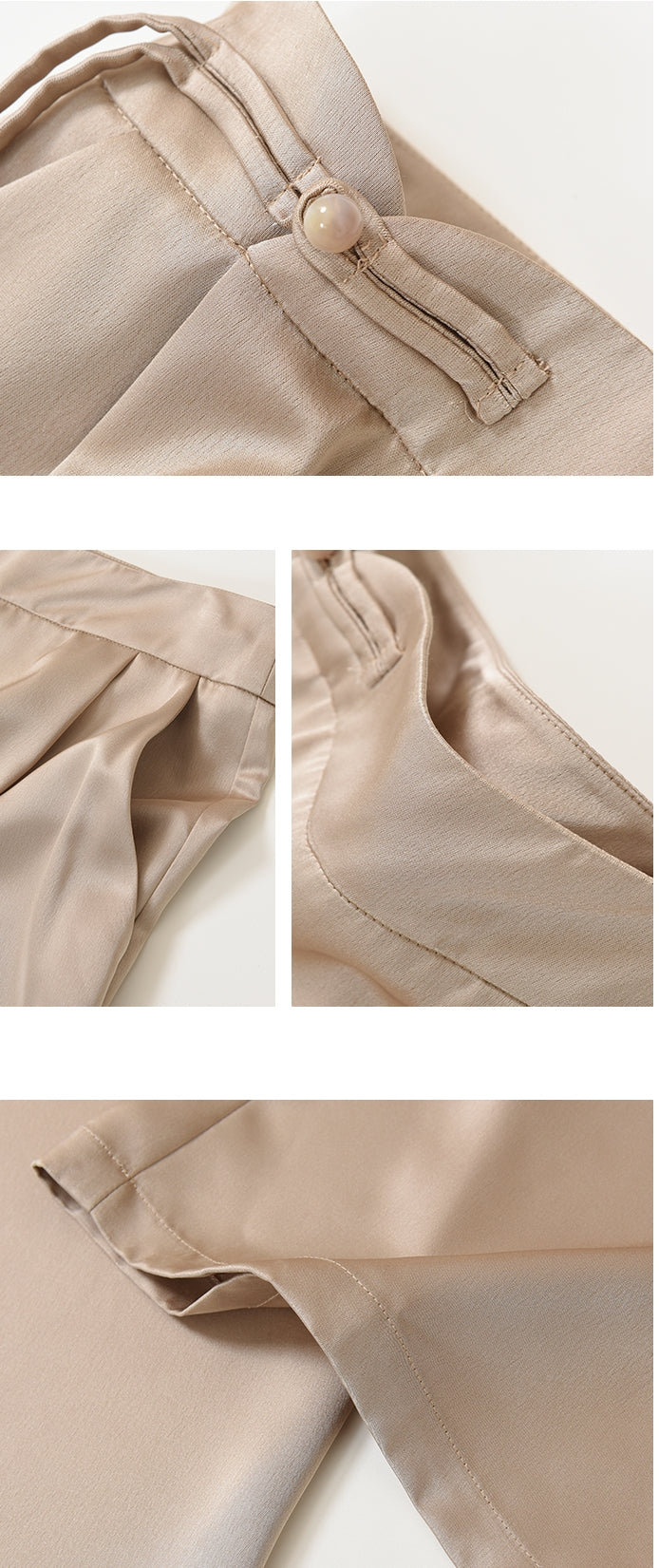 Upgraded Acetate High-Waist Tassel Wide-Leg Pants in Modern Chinese Style