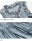 Pleated Denim Vest Dress