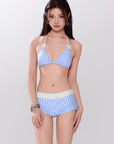 Korean-style Fresh Gingham Bikini Set