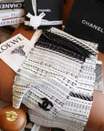 Inspired Black & White Contrast Wool Knit Scarf (Gift Boxed)