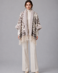 Faux Fur Trimmed Cape Coat
