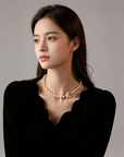 Korean-Inspired Luxury Butterfly Pearl Necklace