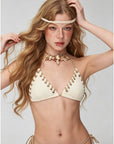 Crochet Hollow-Out Bikini 4-Piece Set