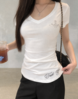 Minimalist V-Neck Fitted Top