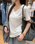 300g Heavyweight Relaxed Drape V-Neck Tee