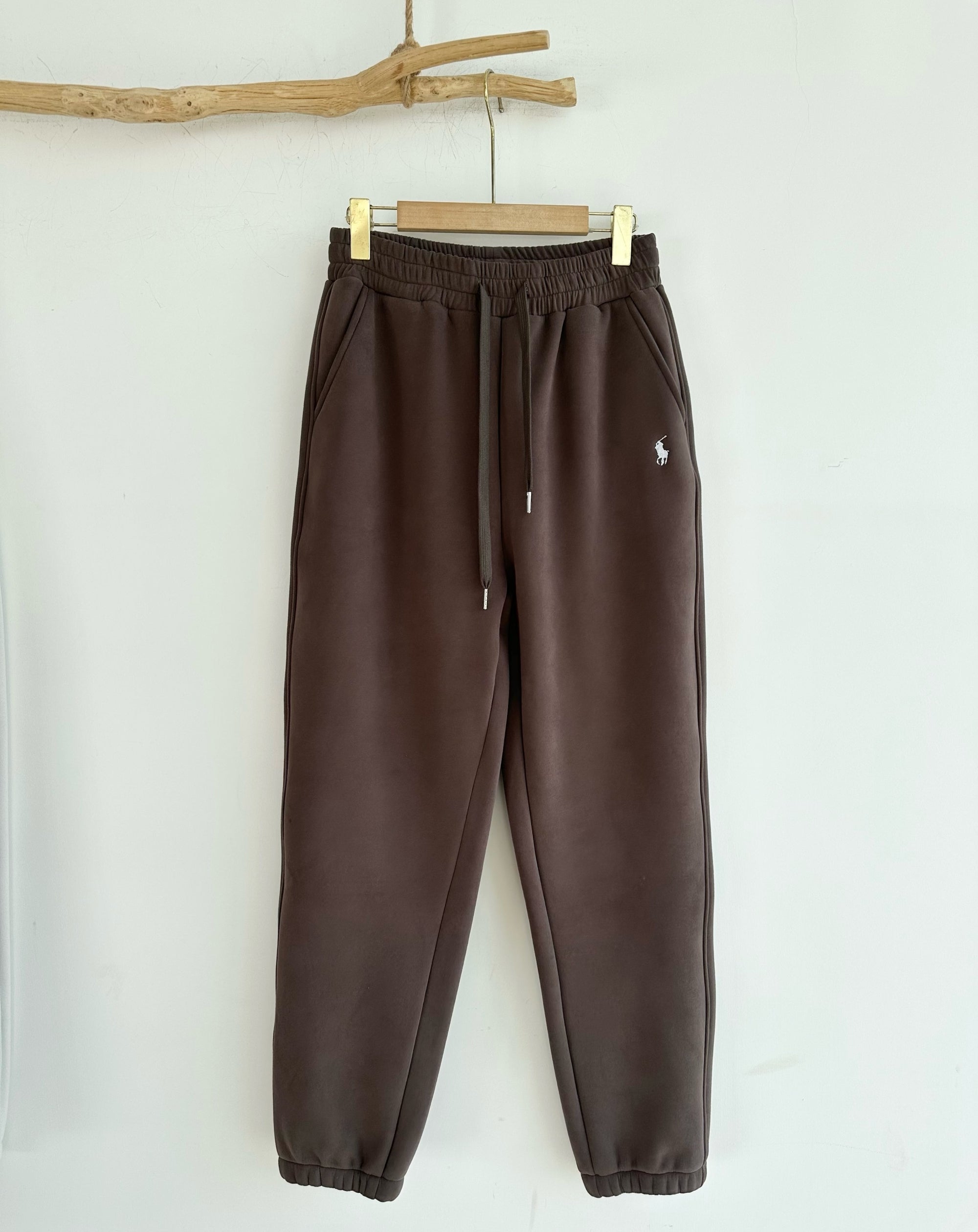 Fleece-Lined Joggers with Pony Embroidery