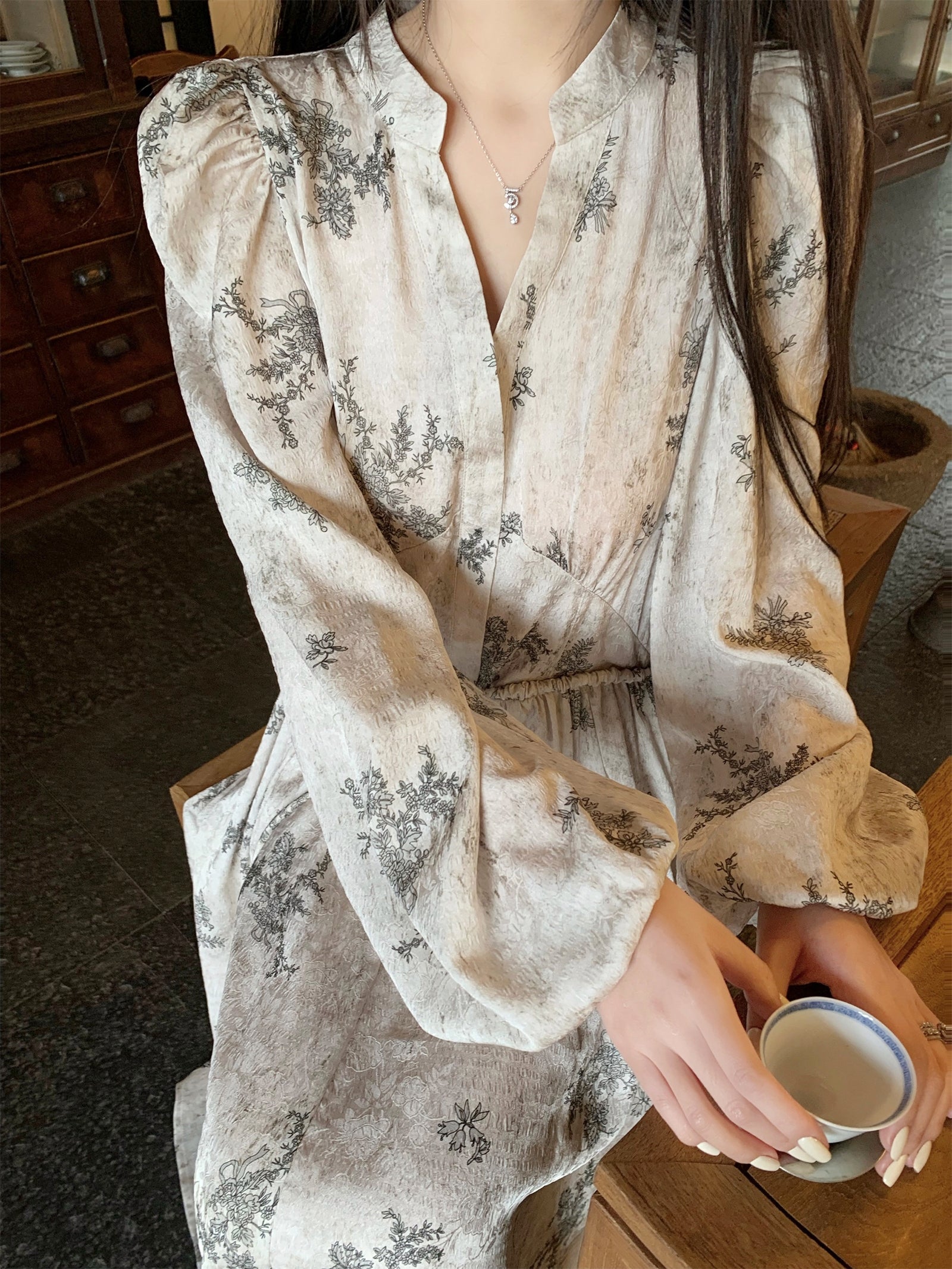 French Jacquard Dress Set with Slip Lining (2-Piece)