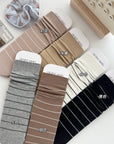 Korean Retro Mid-High Slouch Socks (3-Pack)