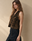 Leopard Print Chiffon Halter Top