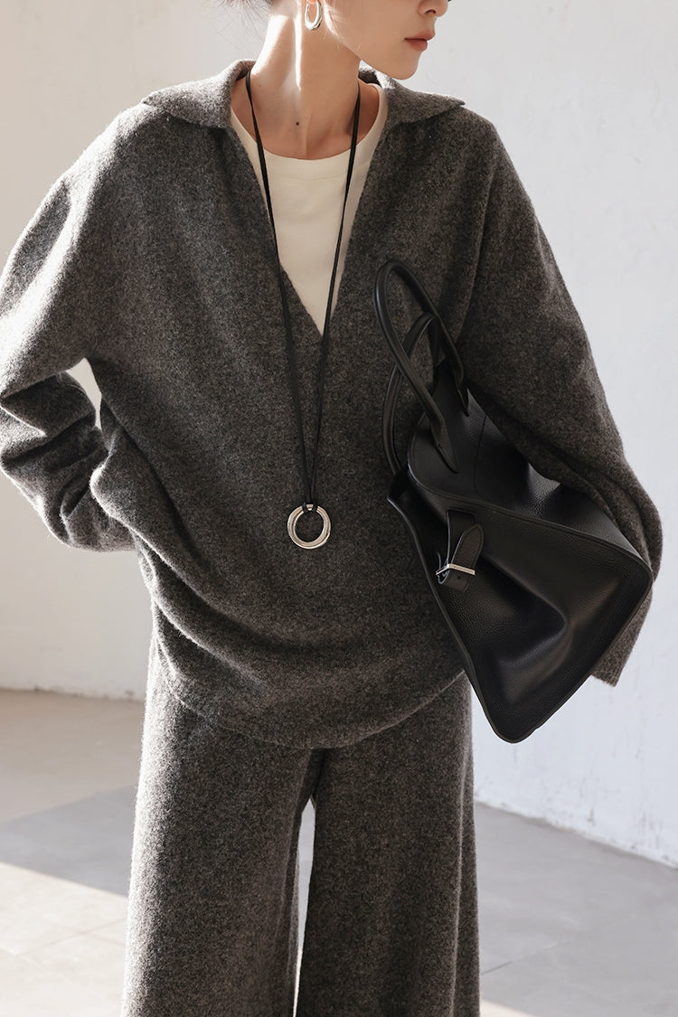 Relaxed Wool Set in Premium Grey