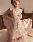 Silk Lace Skin-friendly Nightdress + Robe Set