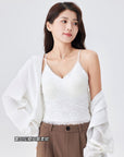 Elegant Eyelash Lace Deep V Camisole