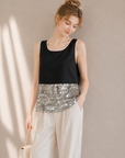 Galaxy Sequin Satin Tank Top