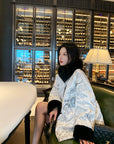 New Chinese Style Satin Embroidered Down Jacket (Without Fur Scarf)