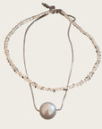 Silver Shimmer Layered Double Necklace