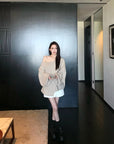 Asymmetrical Shoulder Chunky Knit Sweater
