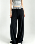 Ultra Draped Loose Straight-Leg “Shaking” Pants