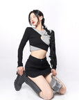 Irregular Color Contrast Ultra Thin Jacket
