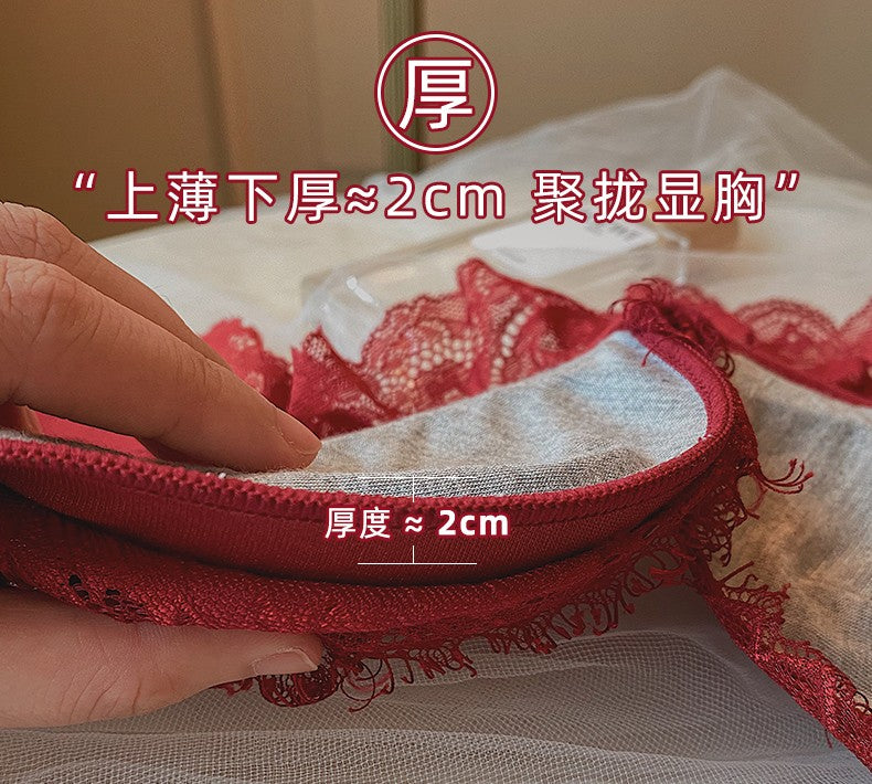 Red Wire-Free Bra Set
