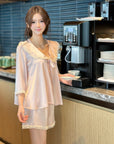 French silk loungewear with a sweet, feminine touch