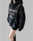 Fleece-Lined Oversized Contrast Hoodie Set