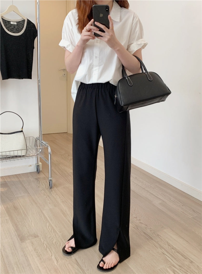 Annual Favorite Upgraded Side-Slit Black Pants