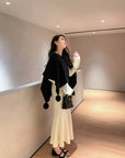 Thick Knit High-Waisted Fishtail Skirt
