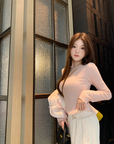 Wool Knit Layered Base Top