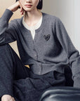 Luxurious Heart Mo&Co Classic Wool Cardigan