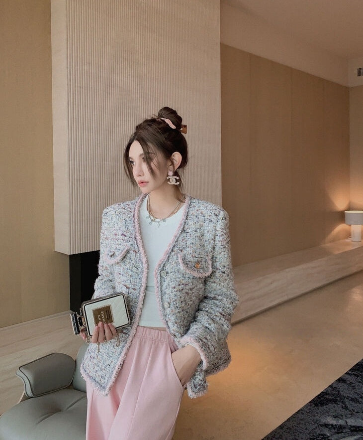 Deluxe Tweed Jacket in Blush Tones
