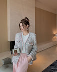 Deluxe Tweed Jacket in Blush Tones