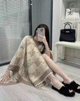 100% Pure Cashmere Oversized Fringe Shawl/Scarf
