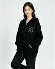 Pearl Embroidered Hooded Cardigan