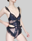 Sensual Lace Backless Bodysuit