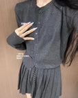 Wool-Silk Knitted Pleated Skirt Set