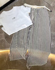 MM6 Striped Wide-Leg Floor-Length Pants